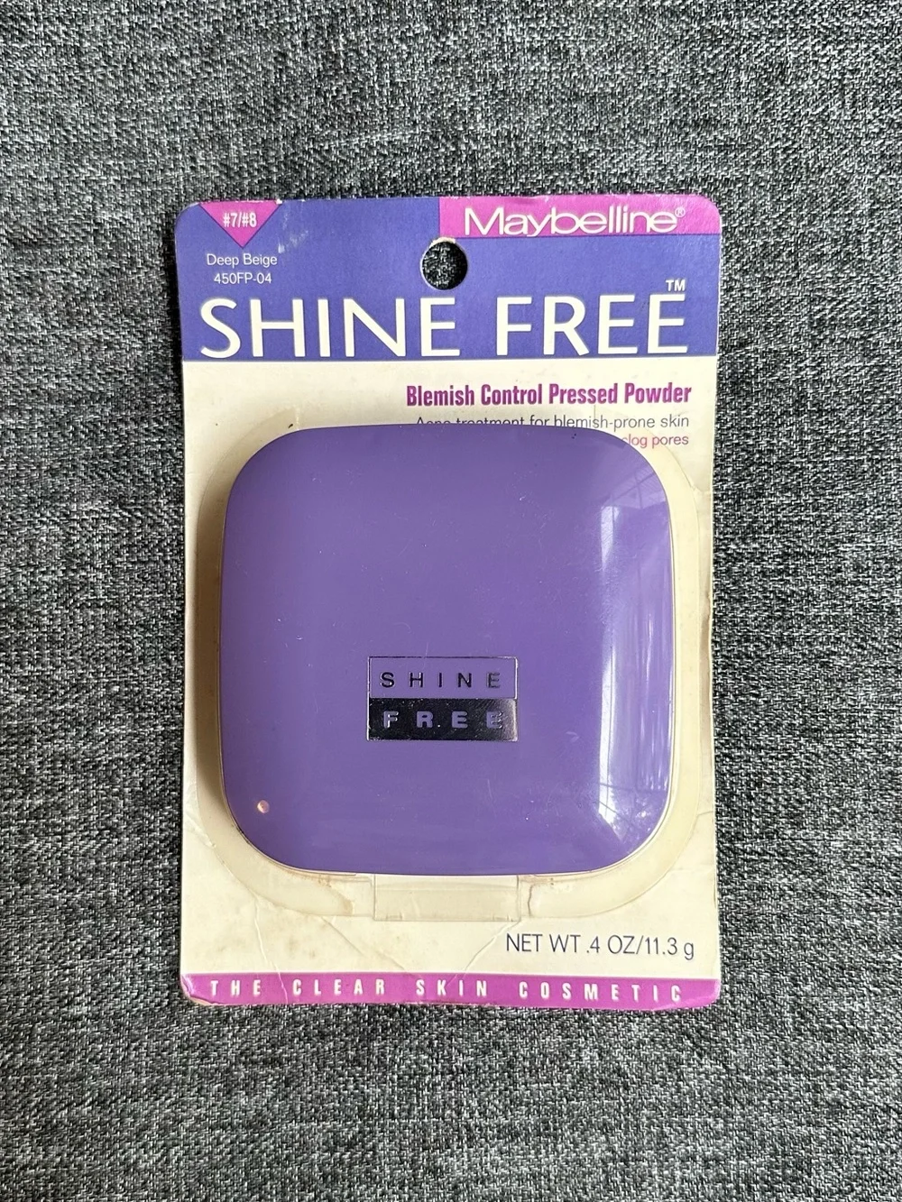 NOS Maybelline Shine Free Blemish Control Pressed Powder Deep Beige .4oz